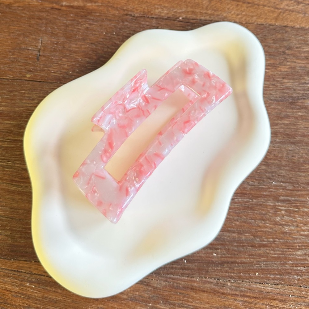 Blush Pink Marble Hair Claw Clip Coquette Balletcore Clean Girl Aesthetic 4”
